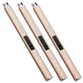 Encendedor eléctrico de arco SUPRUS, resistente al viento, sin llama, recargable por USB, con bloqueo de seguridad para vela, barbacoa, camping (Oro champán)