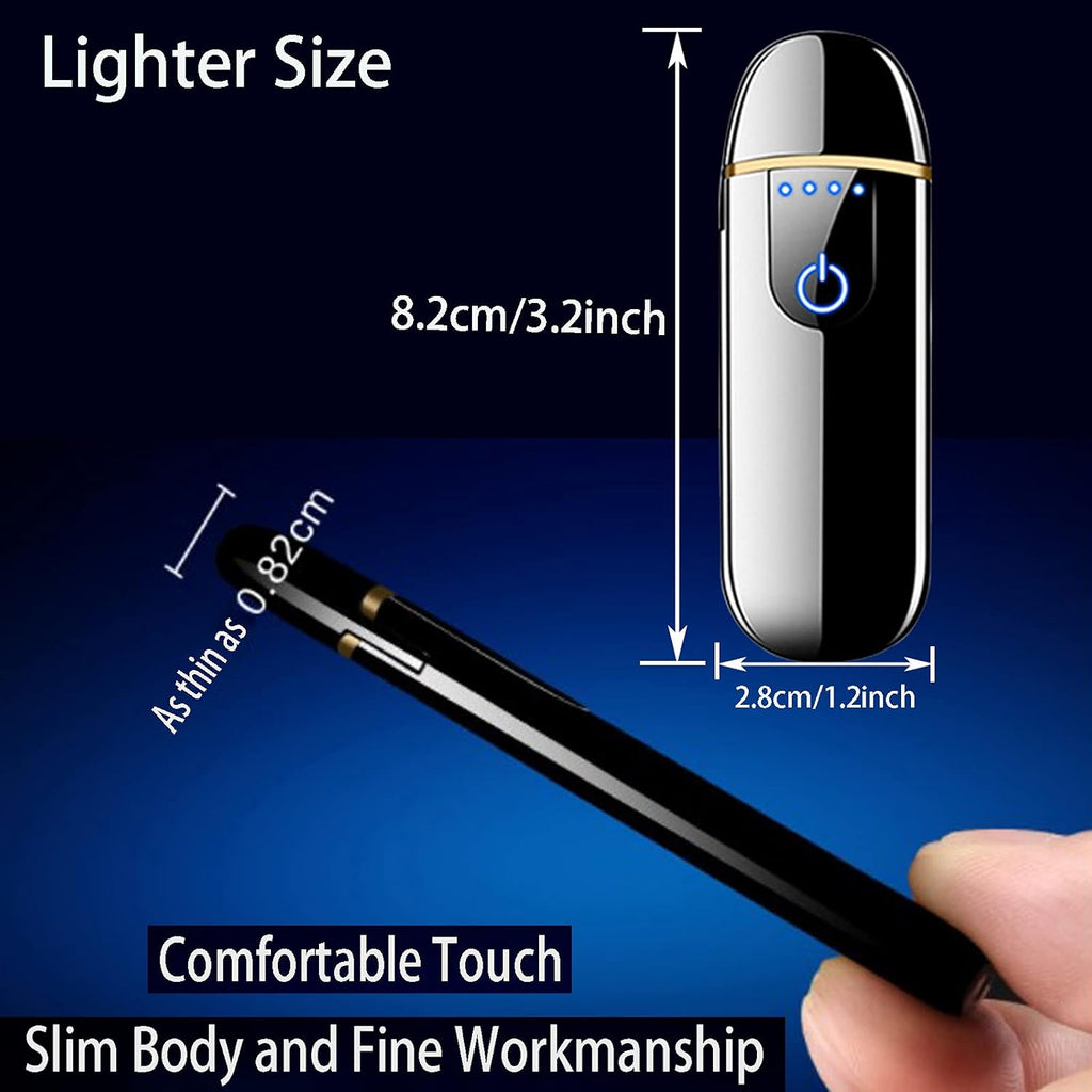 Dragon Smart Encendedor electrónico – Mini USB recargable, resistente al viento, sin llama, encendedor de plasma de encendido táctil con indicador de encendido
