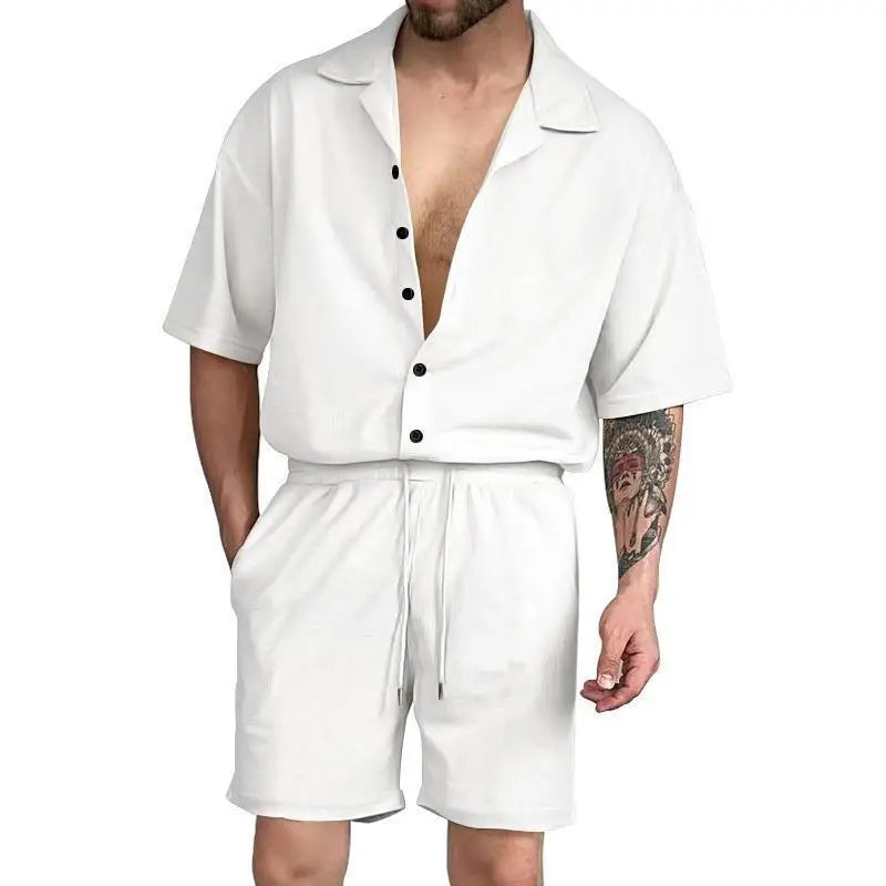 Cardigan casual beach shorts set