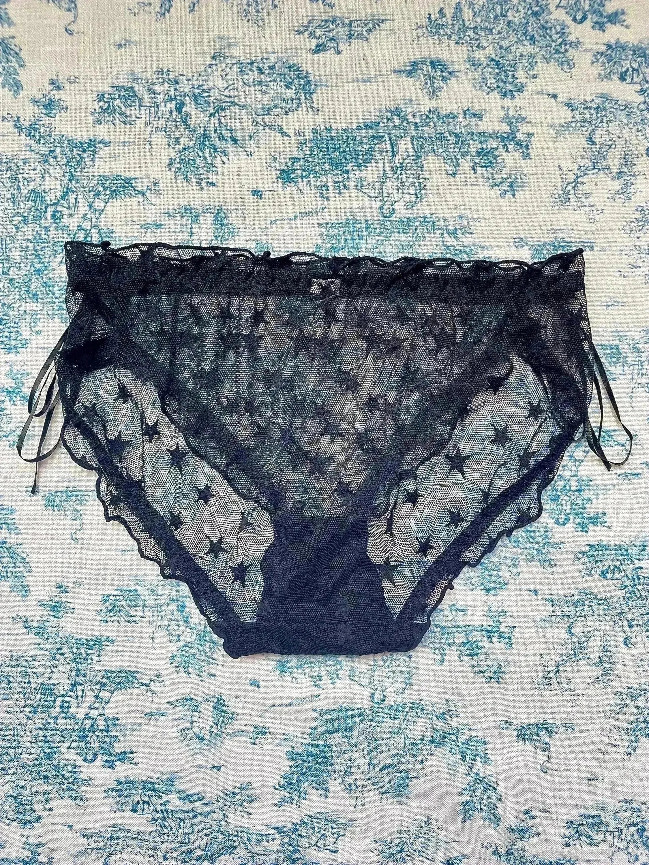 Black Mesh Star Panty