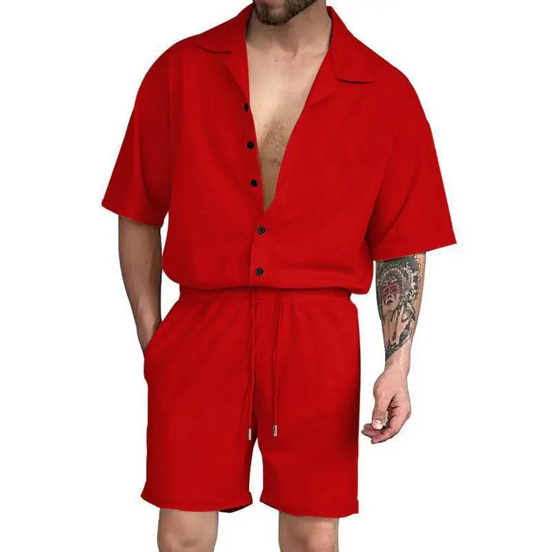 Cardigan casual beach shorts set
