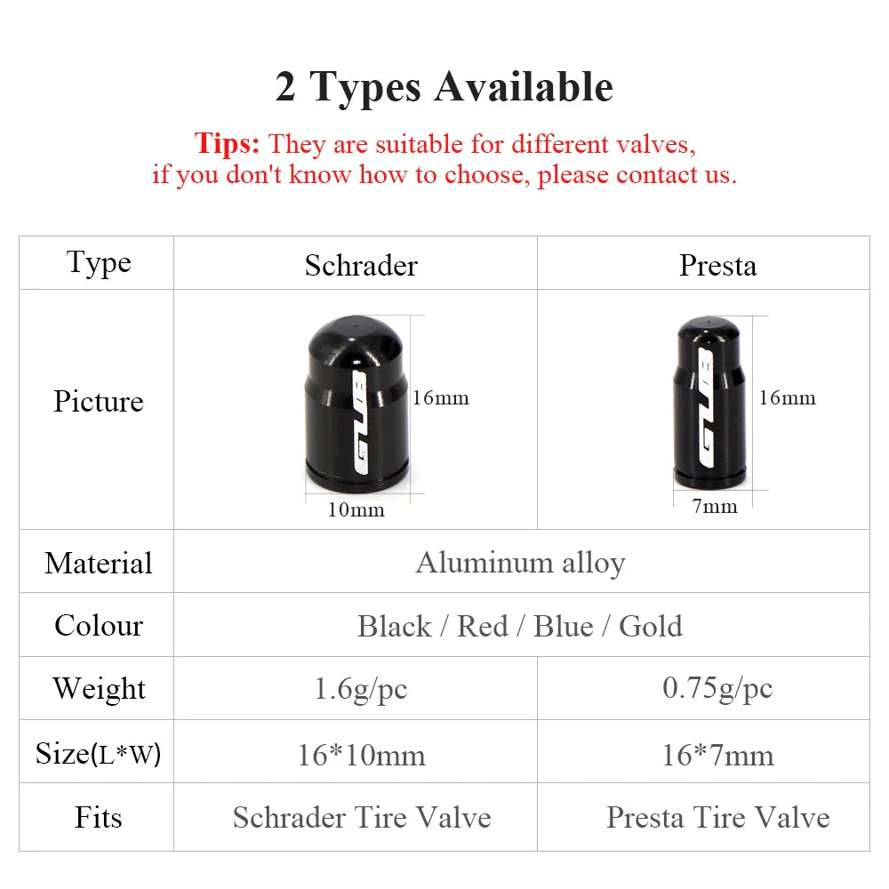 Aluminum Valve Stem Caps (Bike/Motorcycle/Car)