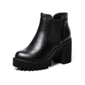 British Casual High Heels for Women with Thick Heel