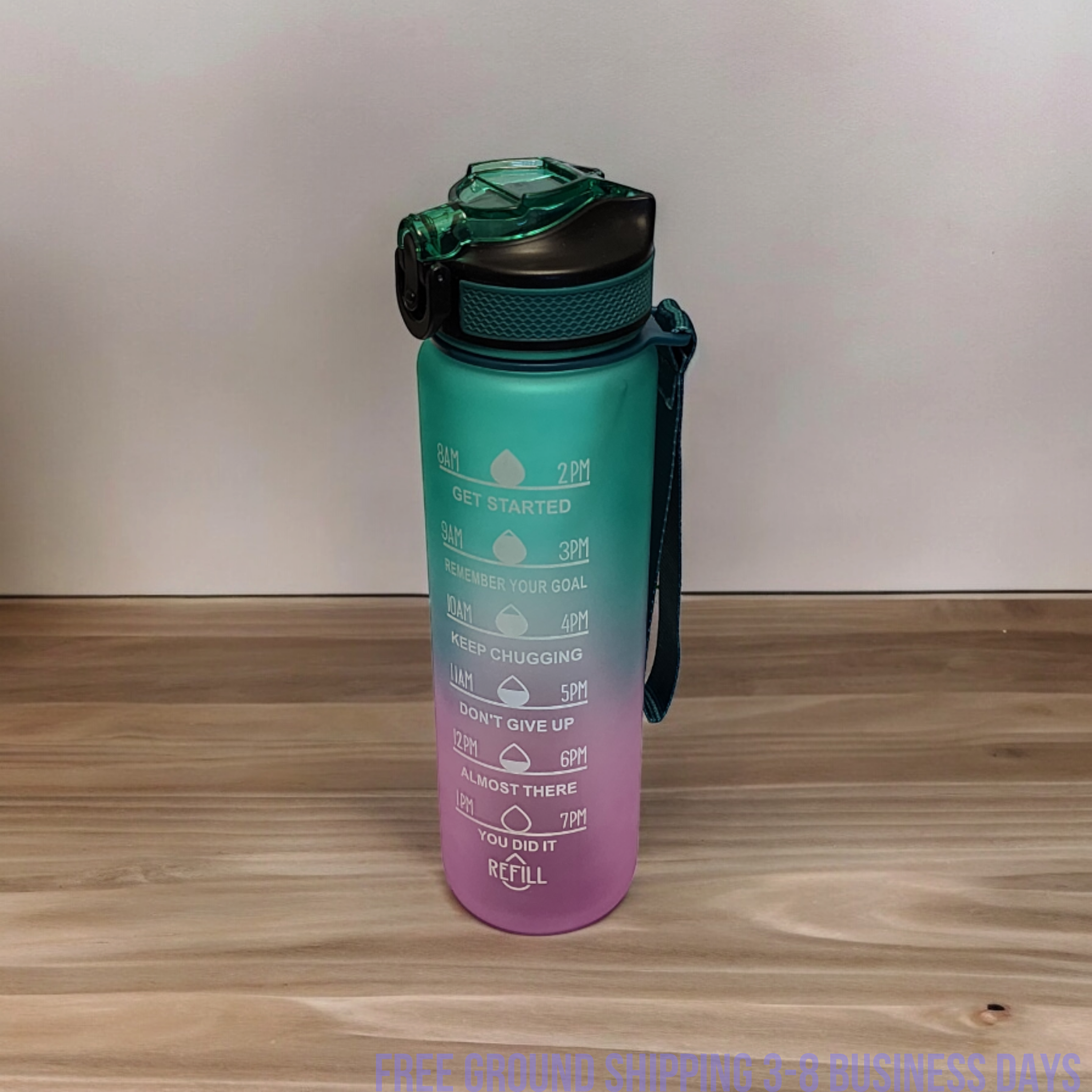Aqualeeta Sports Motivational Drinking WaterBottle With Time Marker 32Oz BPA Free Ship from USA