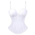 Black White Overbust Corset Top Cotton Bustier with Adjustable Straps Wedding Lingerie Body Shaper Underwear