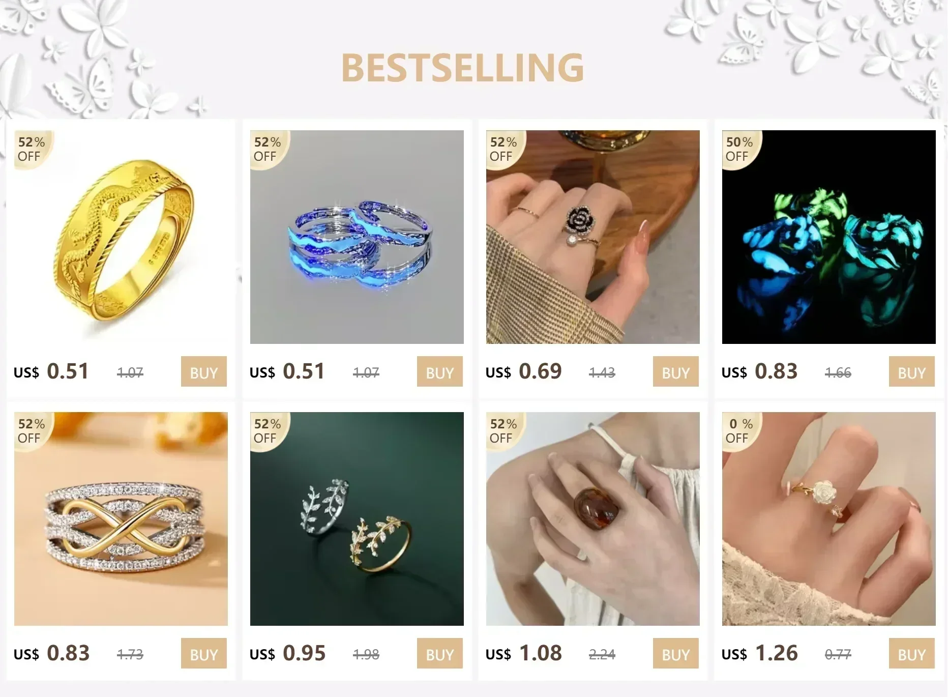 Black Rose Shaped Metal Opening Rings for Woman Girls Fashion Luxury Zircon Adjustable Index Finger Rings Jewelry Party