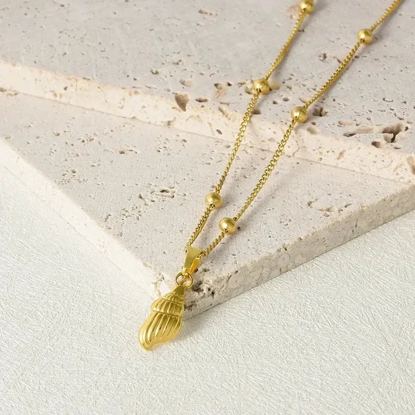 1Pc Temperament Fashion Summer Beach Blue Marine Life Sea Horse Shell Turtle Mini Fish Bead Necklace Classic Clavicle Chain