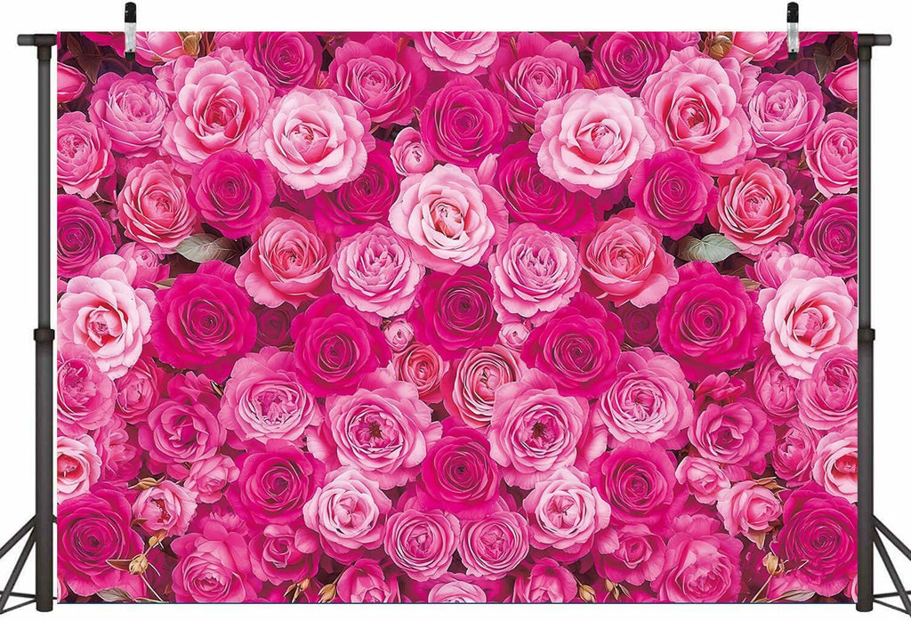 CINRAY Pink Rose Flowers Backdrop 7x5FT Floral Photography Background